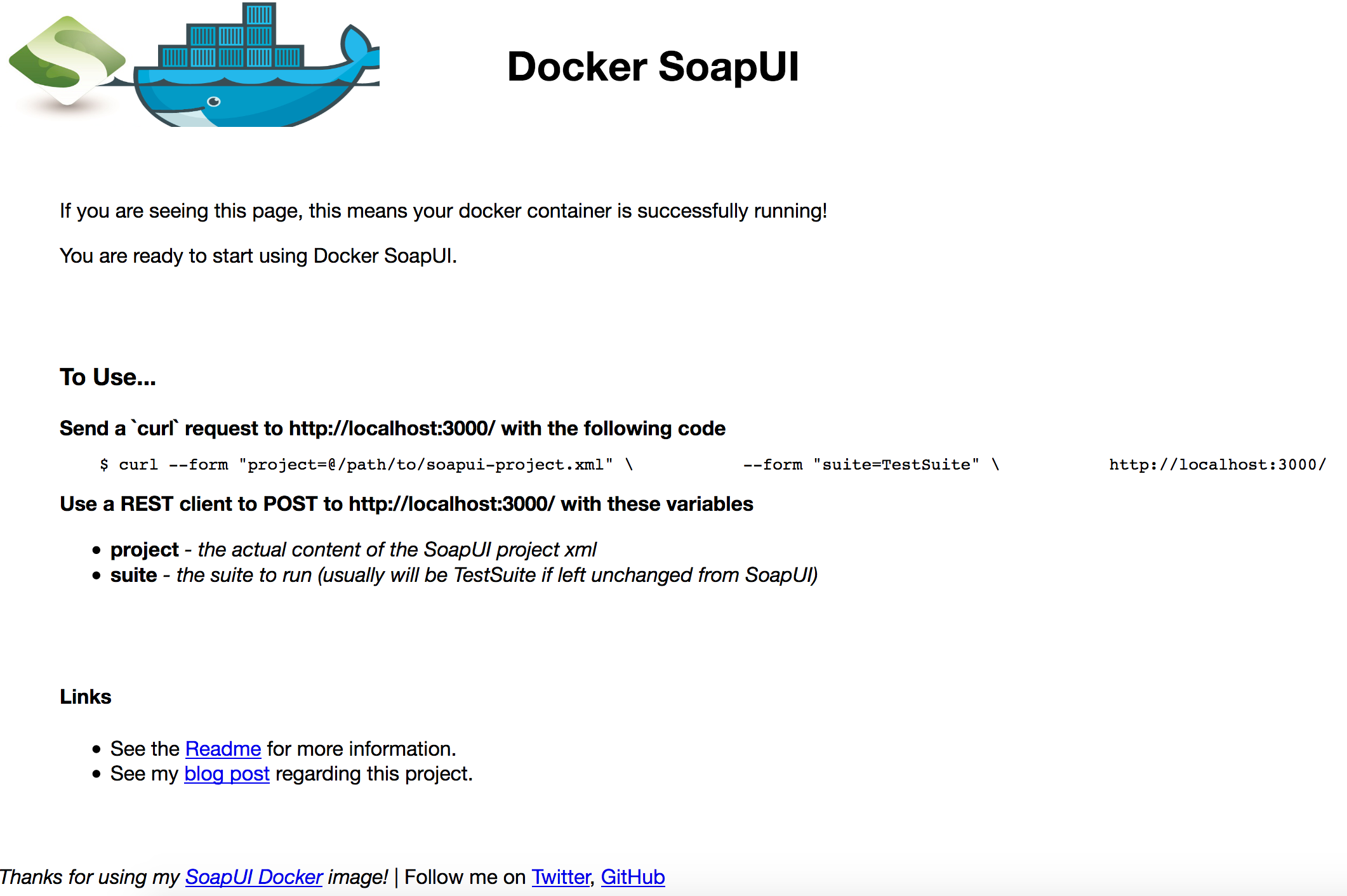 SOAP UI with Docker